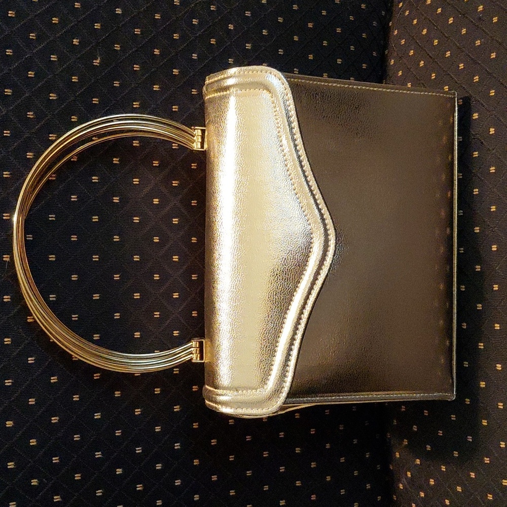 Vintage Meyers USA Gold Handbag Cool Wire Handle